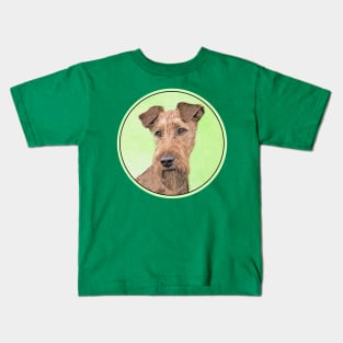 Irish Terrier Painting - Cute Original Dog Art Kids T-Shirt